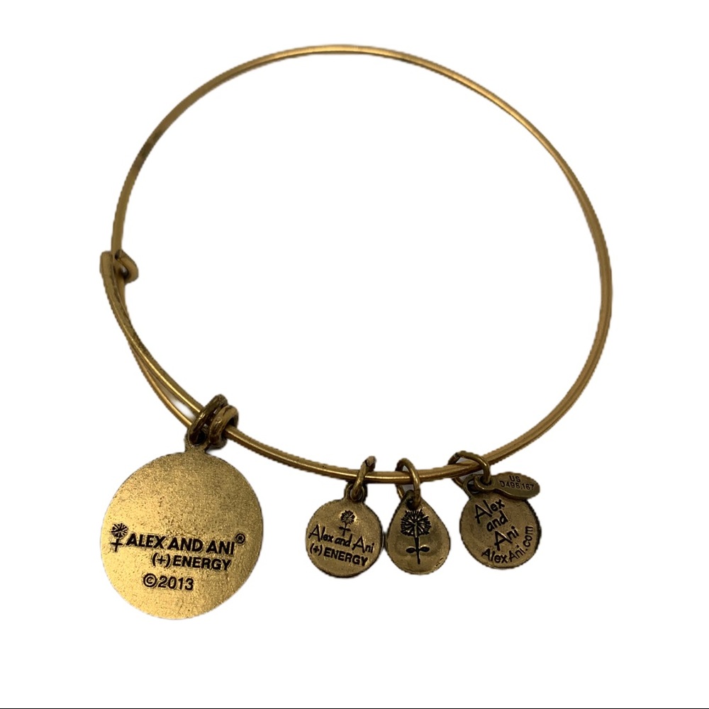 Alex & Ani gold tone‎ sister lily bangle bracelet - Picture 2 of 2